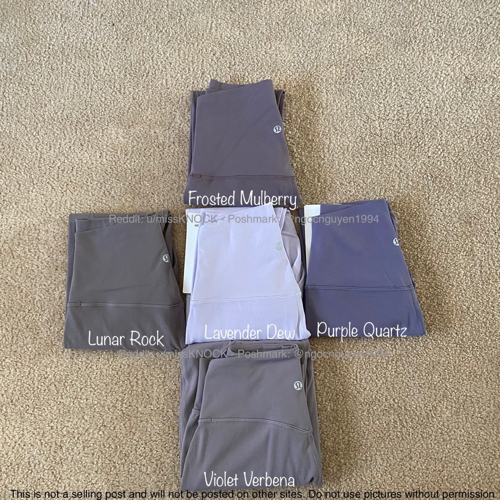 Lululemon Align Lavender Dew Color Comparisons